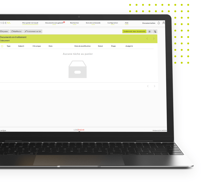 Screenshot of software on laptop